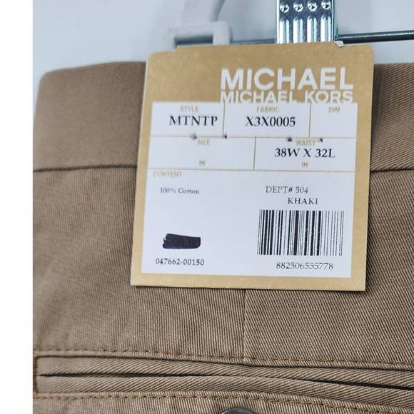 New NWT‎ Men's Michael Michael Kors Khaki Pants Size 38 X 32 Dress Pants Khaki - Picture 9 of 11